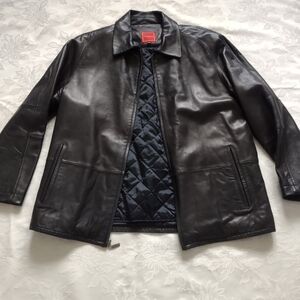 Cole Haan leather jacket zip front